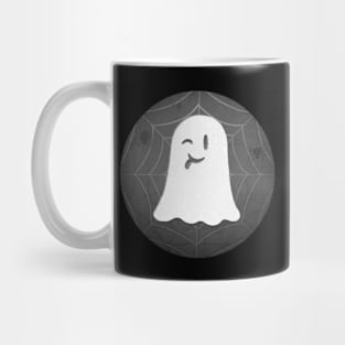 Cute Ghost - black spiderweb Mug